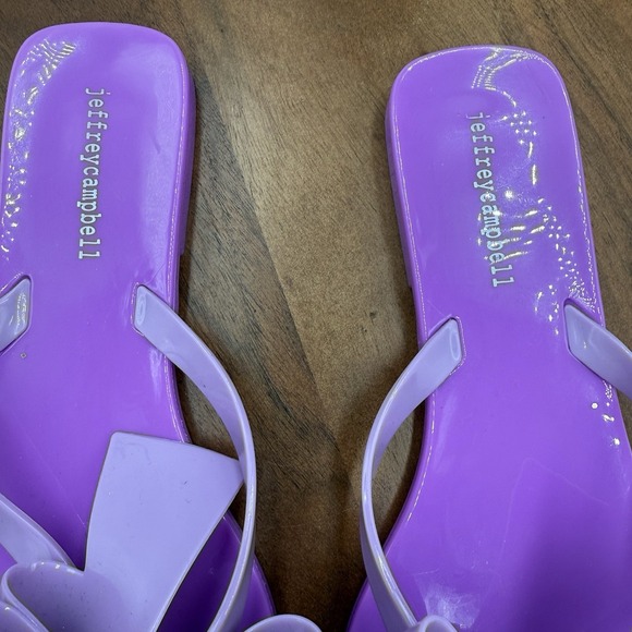 JEFFREY CAMPBELL Sugary Flip Flop Lilac Shiny Jelly Bow Thong Sandal Women's 10 - Picture 9 of 11